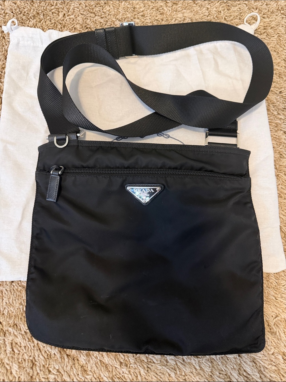 Prada Black Nylon Messenger Crossbody